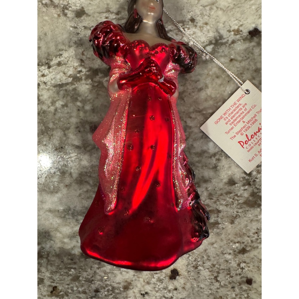 Polonaise Gone With The Wind Scarlett O'Hara Glass Ornament Kurt Adler 1998 - Picture 3 of 8